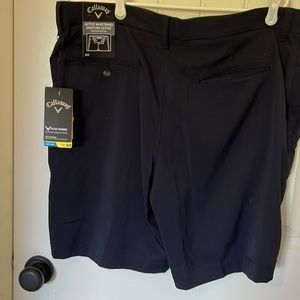 Navy blue mens golf shorts. New